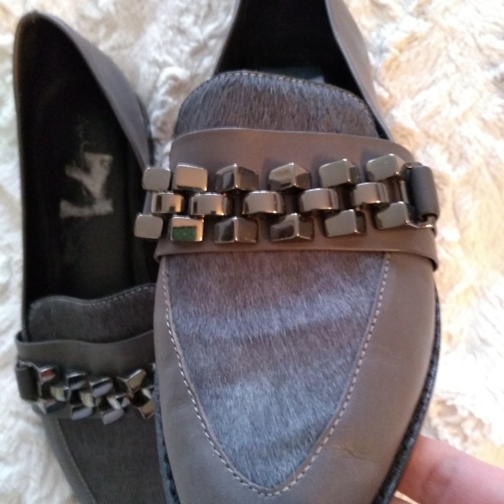 EUC rabbit fur loafers